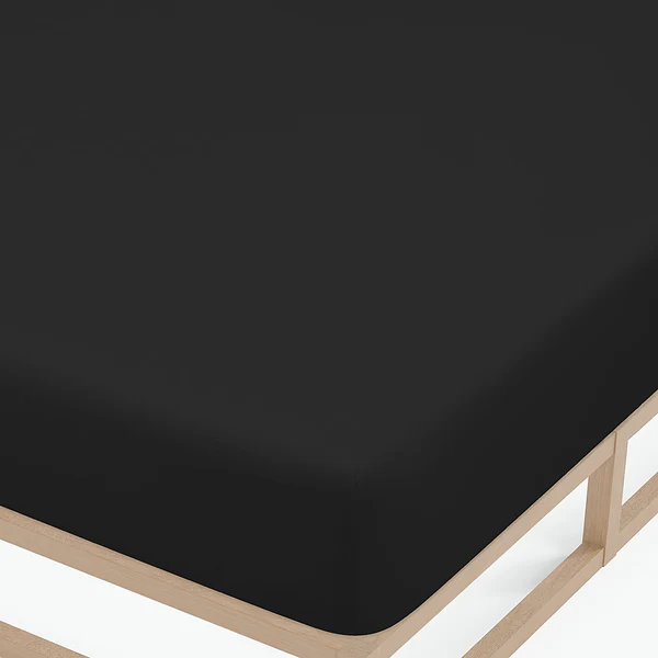 Feinjersey Spannbettuch 0077144 - Baumwolle Jersey - Schwarz - 90-100 x 200 cm - Image 3
