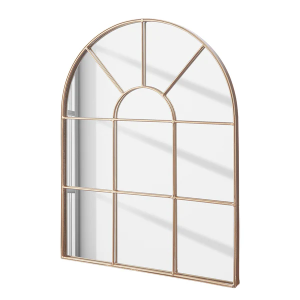 Fensterspiegel FINESTRA - Eisen und Glas - Gold - 30 x 40 cm