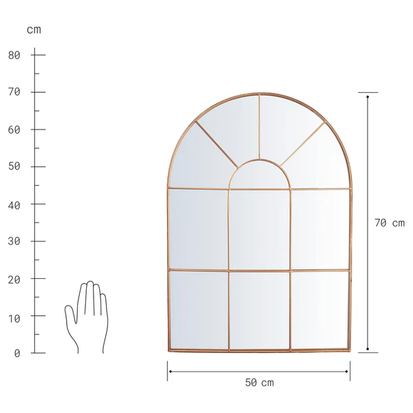 Fensterspiegel FINESTRA - Eisen und Glas - Gold - 50 x 70 cm - Image 6