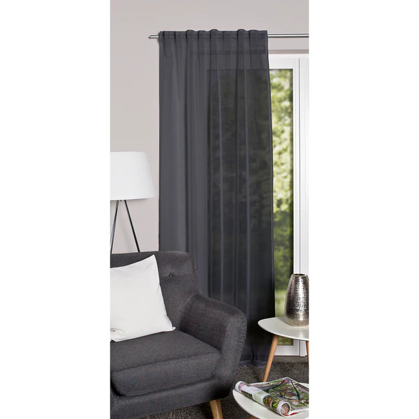 Fertiggardine Dolly - Polyester - Grau - 140 x 245 cm