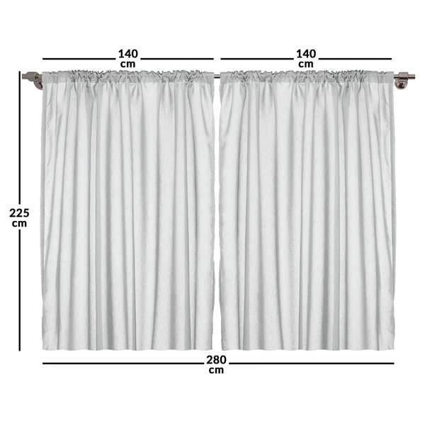 Fertiggardine Ozean III (2er-Set) - Polyester - Blau / Weiß - 140 x 225 cm - Image 3