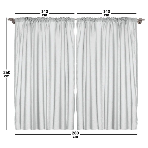 Fertiggardine Ozean III (2er-Set) - Polyester - Blau / Weiß - 140 x 260 cm - Image 3