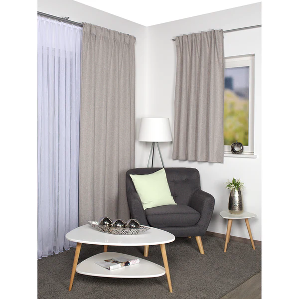 Fertiggardine Sando (3-teilig) - Polyester - Beige