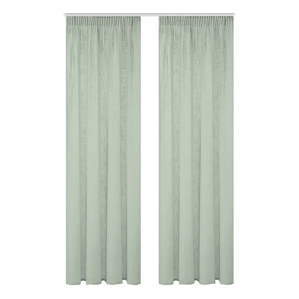 Fertiggardine Softy 2er-Set - Polyester - Pastellgrün - 140 x 160 cm