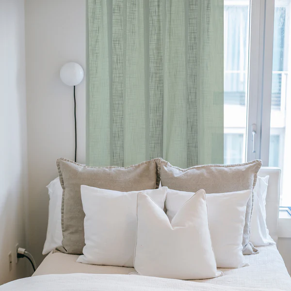 Fertiggardine Softy 2er-Set - Polyester - Pastellgrün - 140 x 225 cm - Image 3