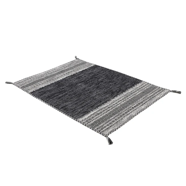 Flachgewebeteppich Kelim Azizi - Baumwolle - Schwarz - 80 x 150 cm - Image 3