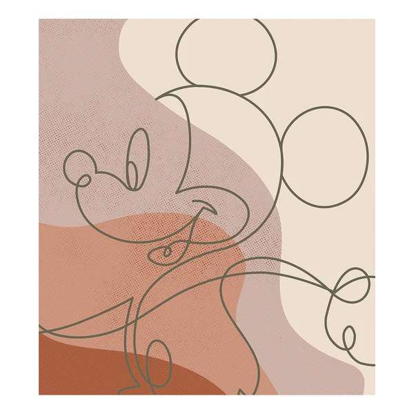 Fototapete Mickey Line Drawing - Multicolor - Andere - 250 x 280 x 0.1 cm