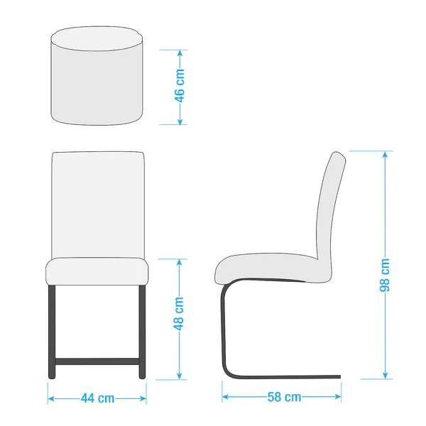 Freischwinger Augusta I (2er-Set) - Echtleder Aude: Cremeweiß - Ohne Armlehnen - Image 9
