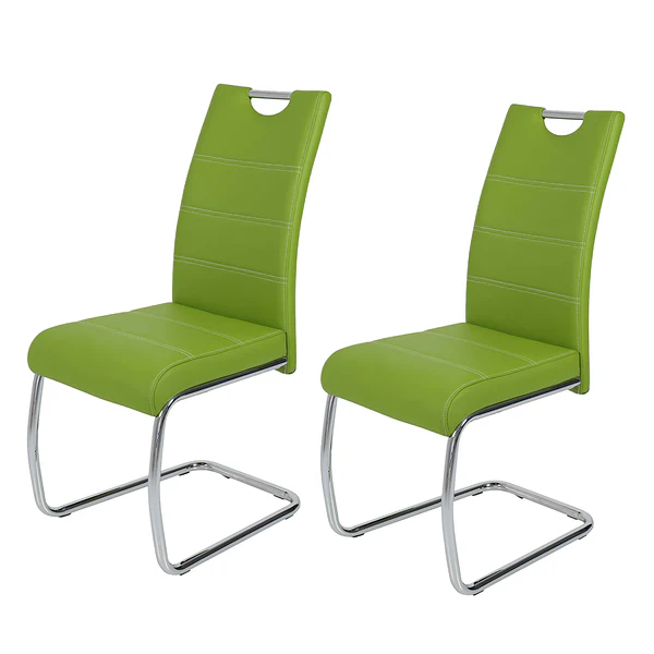 Freischwinger La Paz Kunstleder - Kunstleder / Stahl - Apfelgrün - 2er Set