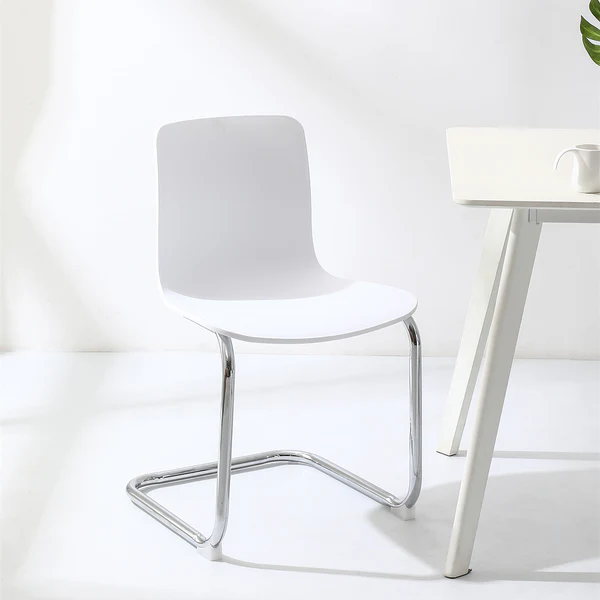 Freischwinger Mendosa 2er-Set - Silber - Weiß - Eisen - Polypropylen - 48 x 79 x 50 cm - Image 4