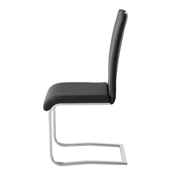 Freischwinger Nevia I - Kunstleder / Metall - Chrom - Kunstleder Aleli: Schwarz - 2er Set - Image 6