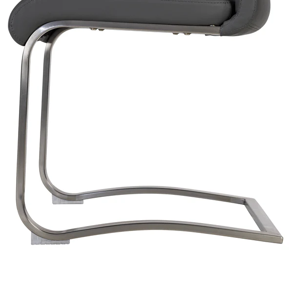 Freischwinger Ratos (2er-Set) - Kunstleder / Edelstahl - Grau - Image 14
