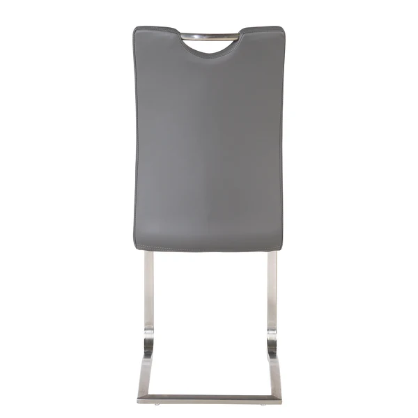 Freischwinger Ratos (2er-Set) - Kunstleder / Edelstahl - Grau - Image 6