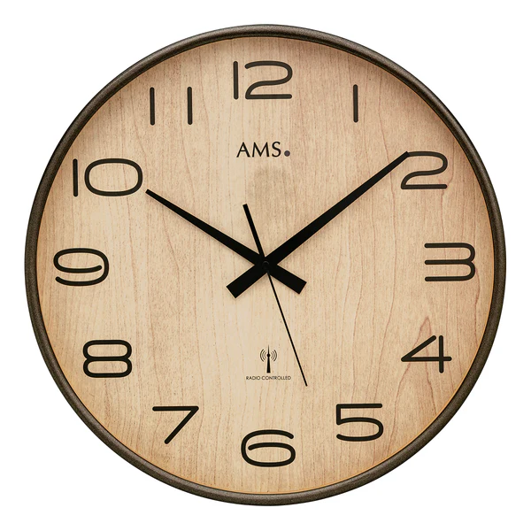 Funk-Wanduhr Pujsa - Grau - Klarglas - 40 x 40 x 5 cm