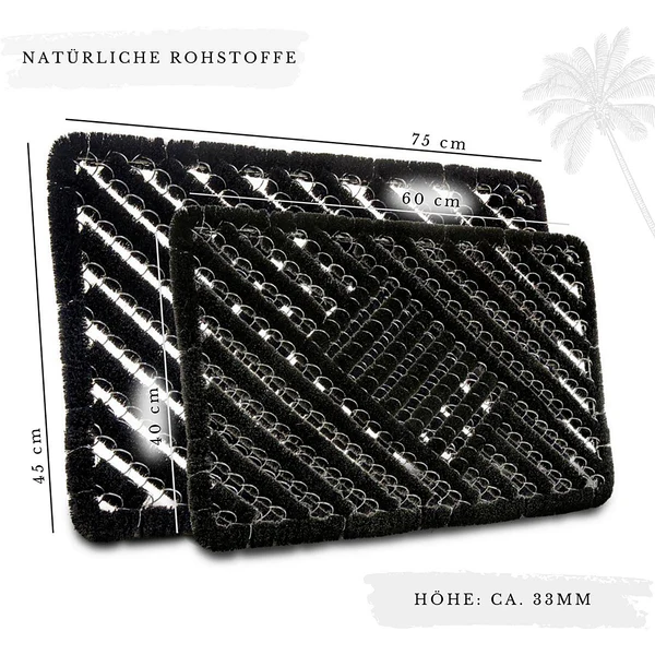 Fußmatte Grid Brushes - Kokos / Zink - Schwarz - 60 x 40 cm - Image 6