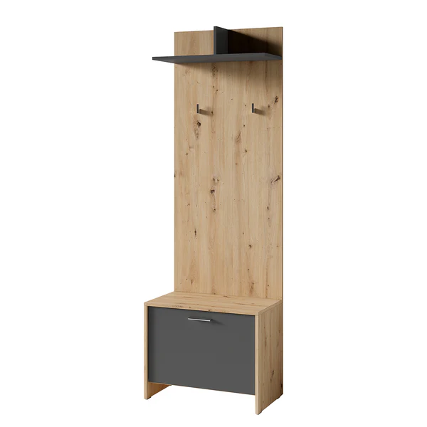 Garderobenbank Edgeworth - Eiche Artisan Dekor / Anthrazit - Image 7