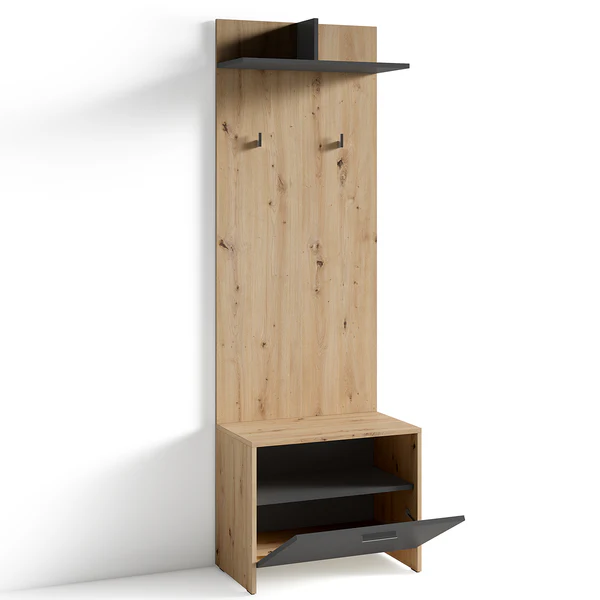 Garderobenbank Edgeworth - Eiche Artisan Dekor / Anthrazit - Image 8