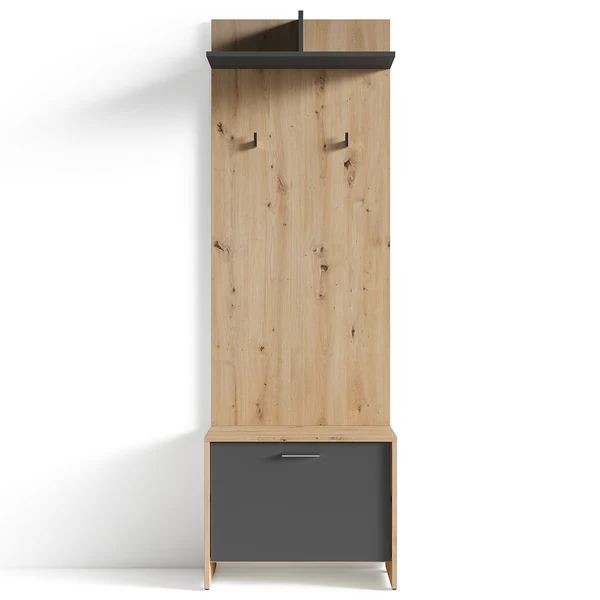 Garderobenbank Edgeworth - Eiche Artisan Dekor / Anthrazit - Image 9