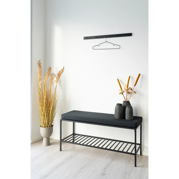 Garderobenbank Vapi - Webstoff / Metall - Schwarz - Image 4