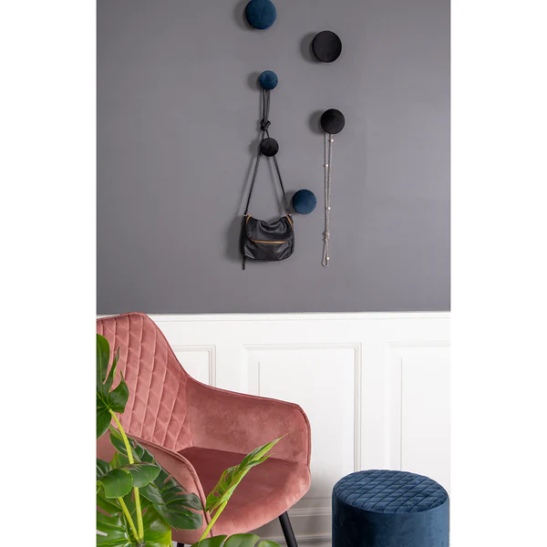 Garderobenhaken Giza (3-teilig) - Samtstoff - Blau - Image 6