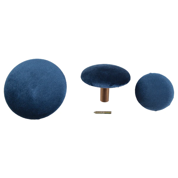 Garderobenhaken Giza (3-teilig) - Samtstoff - Blau - Image 8