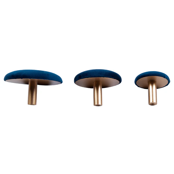 Garderobenhaken Giza (3-teilig) - Samtstoff - Blau - Image 9