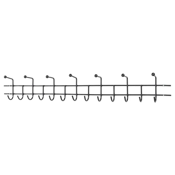 Garderobenleiste Honaker - Metall - Schwarz - Breite: 119 cm