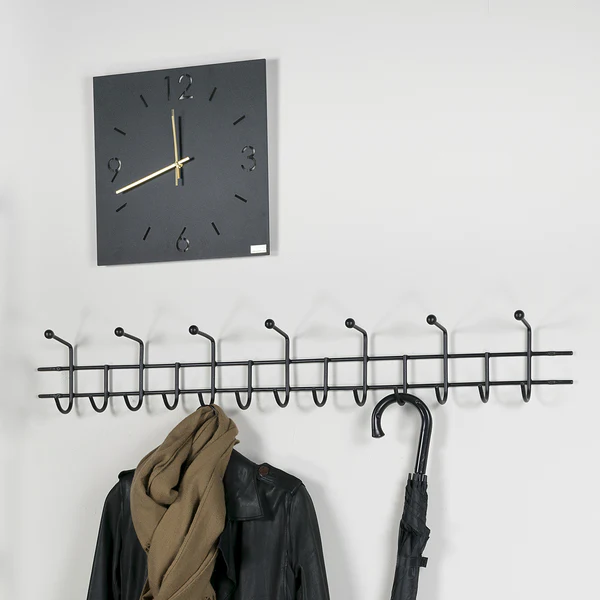 Garderobenleiste Honaker - Metall - Schwarz - Breite: 119 cm - Image 2