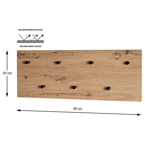 Garderobenpaneel Dunnet 80 cm - Wildeiche Dekor - Image 10