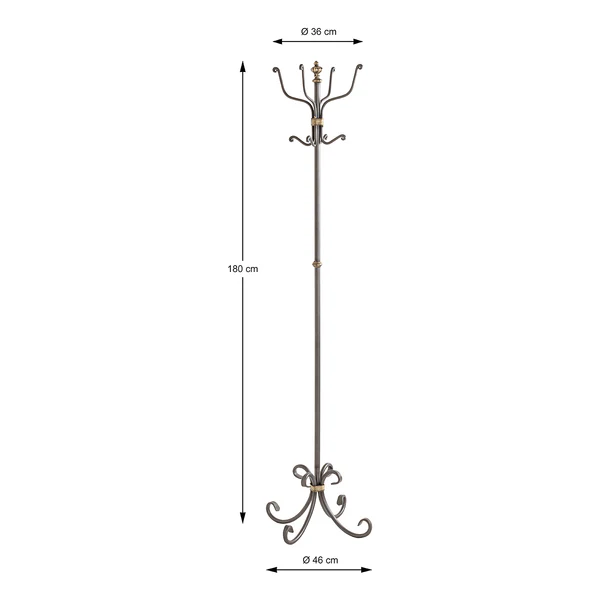 Garderobenständer Samira - Metall - Metall - Höhe: 180 cm - Image 4