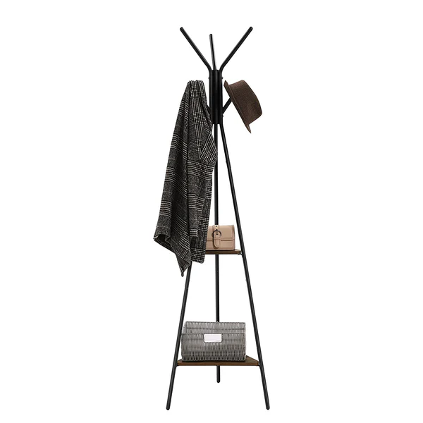 Garderobenständer Wardsboro - Metall - Schwarz / Braun - Image 5