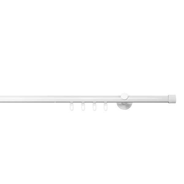 Gardinenstange Kappe Innenlauf 1-läufig - Aluminium - Weiß - Breite: 120 cm