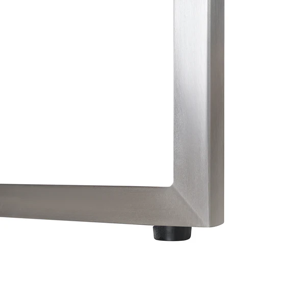 Gartenhocker Cipressa Teak & Edelstahl - Webstoff / Teak massiv - Grau / Braun - Image 9