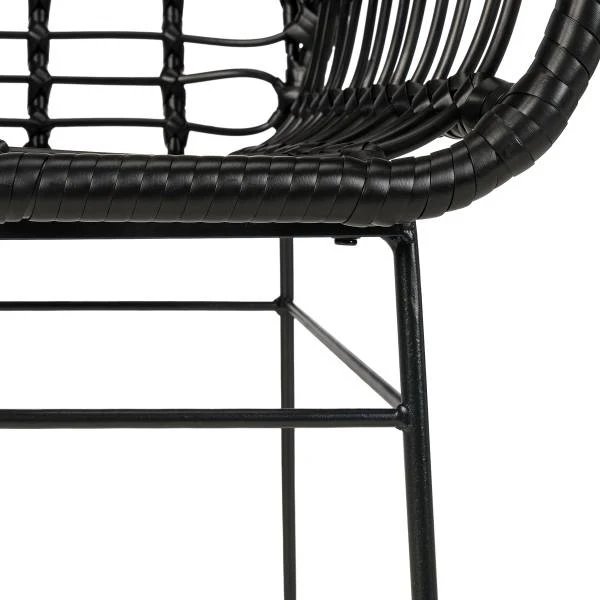 Gartenstuhl KALO 2er-Set - Polyrattan / Stahl - Schwarz - Image 14