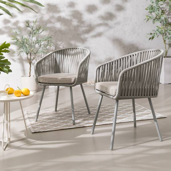 Gartenstuhl NOXI 2er-Set - Stahl / Polyester - Taupe - Image 2