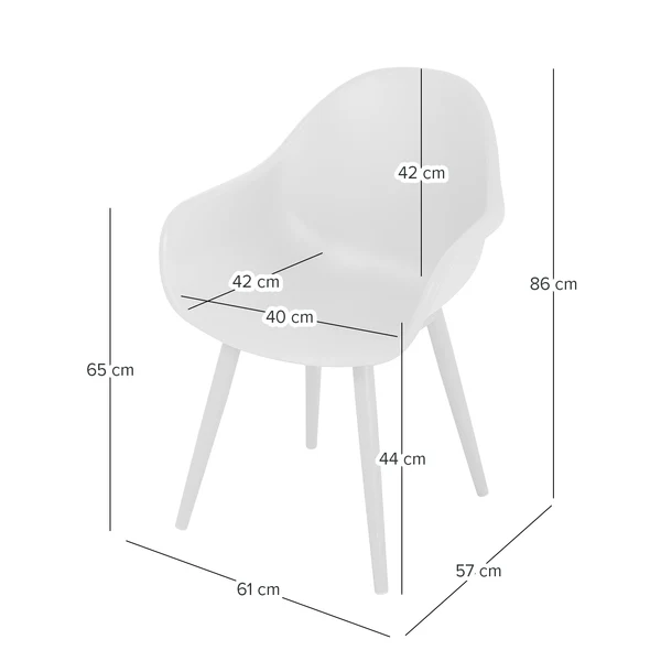Gartenstuhl VACY 2er-Set - Polyethylen / Stahl - Beige - Image 11