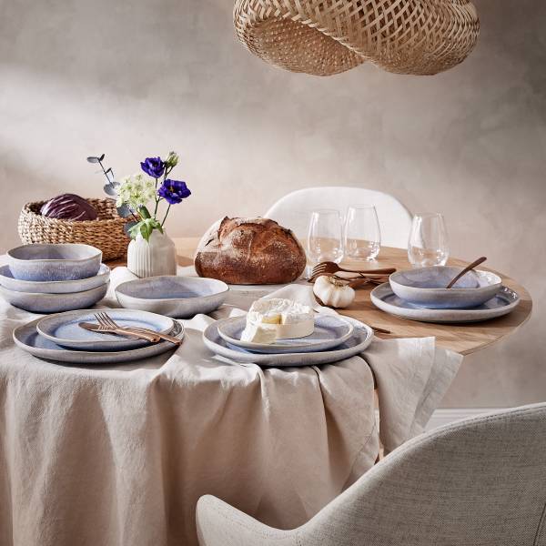 Geschirr-Set HILDA 24-tlg. - Steinzeug - Blau - Image 9
