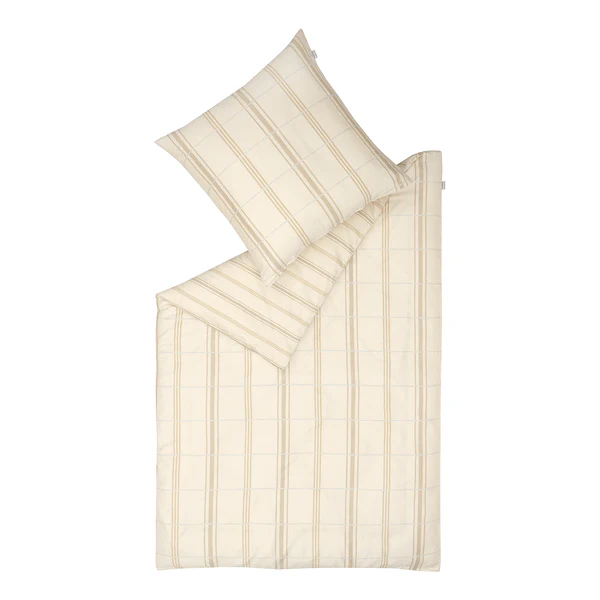 Glanz-Satinbettwäsche Square - Baumwolle - Beige - 155 x 220 cm + Kissen 80 x 80 cm