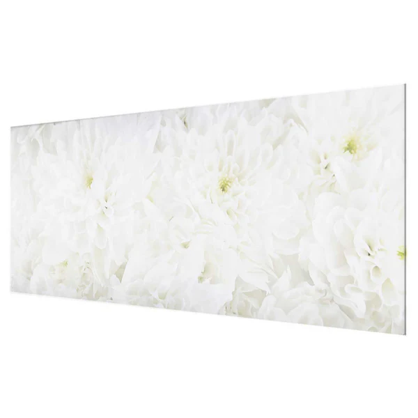 Glasbild Dahlien Blumenmeer - Weiß - 80 x 30 x 0,4 cm - 80 x 30 cm - Image 6