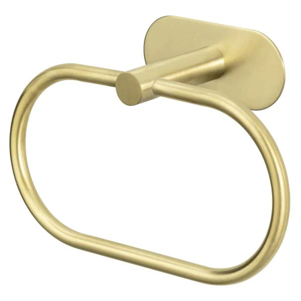 Handtuchring Orea - Edelstahl / Satiniertes Glas - Gold