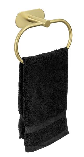Handtuchring Orea - Edelstahl / Satiniertes Glas - Gold - Image 4