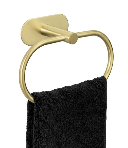 Handtuchring Orea - Edelstahl / Satiniertes Glas - Gold - Image 5