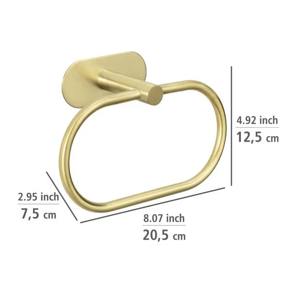 Handtuchring Orea - Edelstahl / Satiniertes Glas - Gold - Image 6