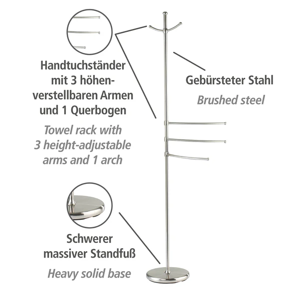 Handtuchständer Adiamo I - Stahl - Silber - Image 4