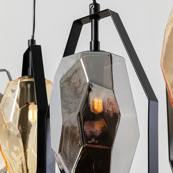 Hängeleuchte Diamond Fever Dining - Stahl / Glas - 5-flammig - Schwarz - Image 9