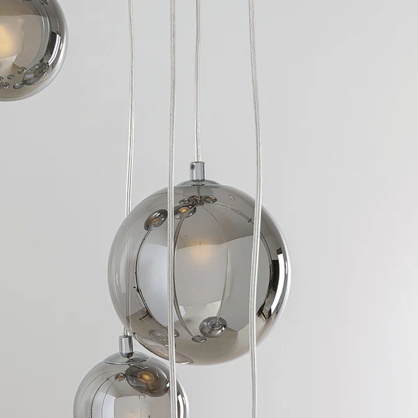 Hängeleuchte Symphony - Stahl / Glas - Silber - 12-flammig - Silber - Image 4