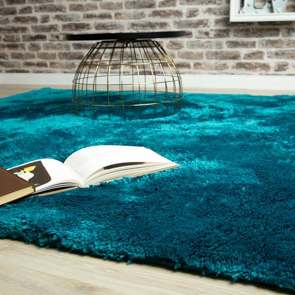 Hochflorteppich My Curacao - Polyester - 80 x 150 cm - Blau - Blau - 80 x 150 cm - Image 2