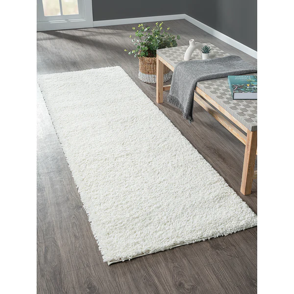 Hochflorteppich My Shaggy - Polypropylen / Jute - Creme - 80 x 250 cm - Image 2