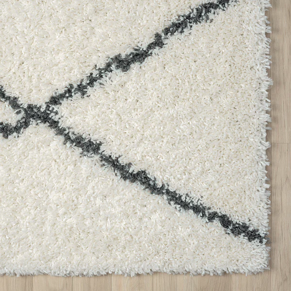 Hochflorteppich My Shaggy Raute - Polypropylen / Jute - Creme / Grau - 60 x 90 cm - Image 3