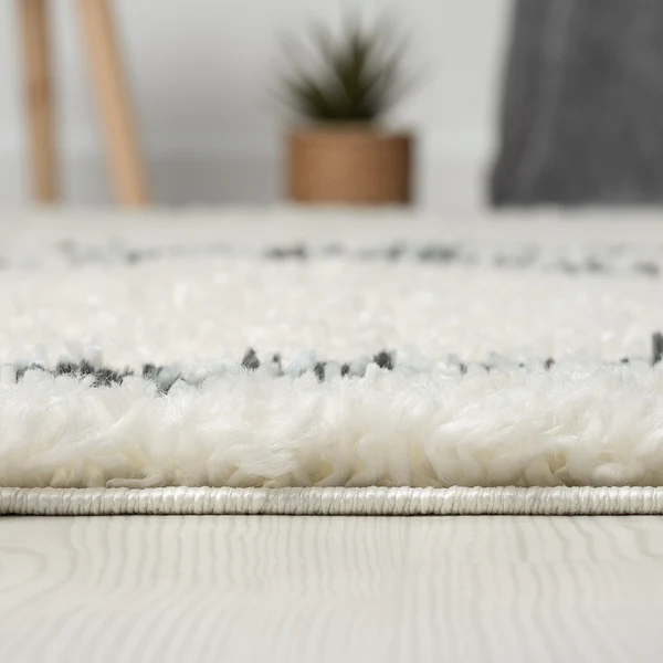 Hochflorteppich My Shaggy Raute - Polypropylen / Jute - Creme / Grau - 60 x 90 cm - Image 7